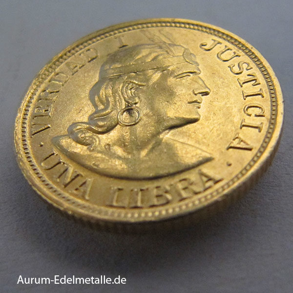 Peru Una Libra Gold 1898-1969