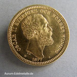 Schweden 20 Kronen Goldmünze Oskar II 1872-1907