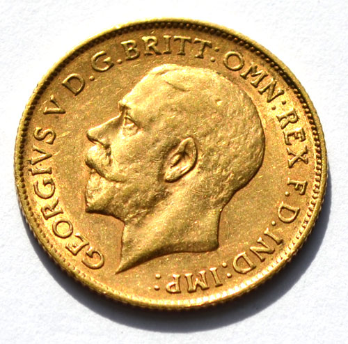 England Half Pound Sovereign King George 1911 Gold