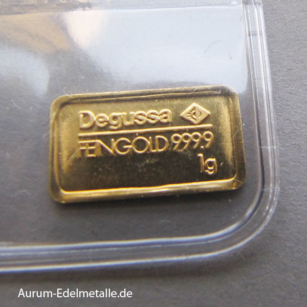 Goldbarren 1g Feingold 9999 verschiedene Hersteller