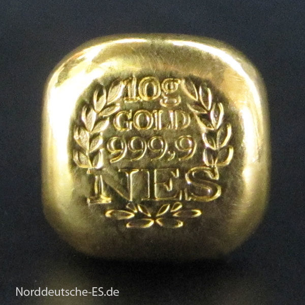 Goldbarren 10g Feingold 999,9 Norddeutsche ES