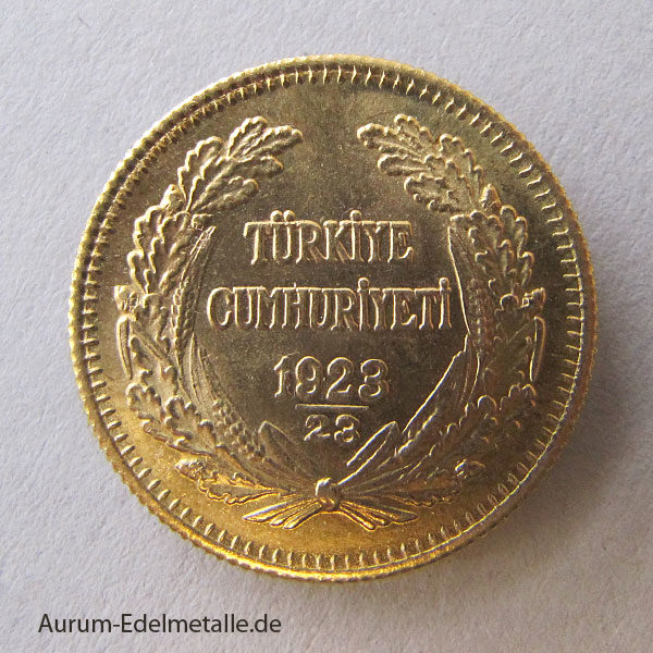 100 Piaster Goldmünze Türkei Atatürk