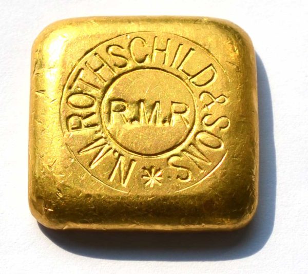Goldbarren 50g Feingold 9999 Rothschild historisch