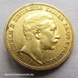 Deutsches Reich 20 Mark Gold 1889 Kaiser Wilhelm