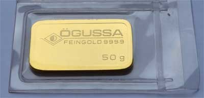 Goldbarren 50g Feingold 9999 Oesterreich