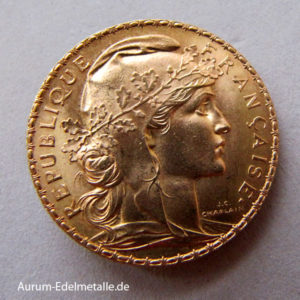 Frankreich 20 Francs Gold Marianne Coque