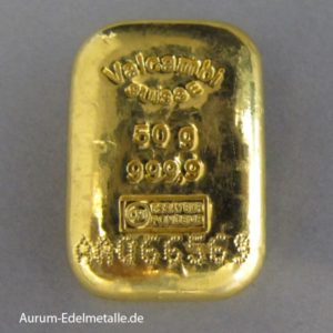 Goldbarren 50g Goldbarren 9999 Valcambi