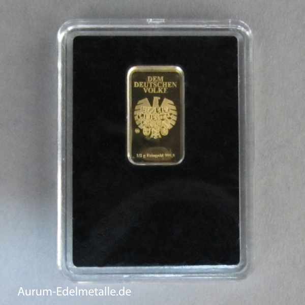 Goldbarren 0,5 g Feingold 9999 Diverse Motivbarren Deutscher Bundeskanzler Helmut Schmidt