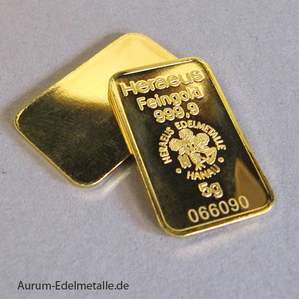 Goldbarren 5 Gramm Feingold 9999