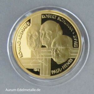 Belgien 100 Euro Goldmünze 2002 Gründerväter Europas