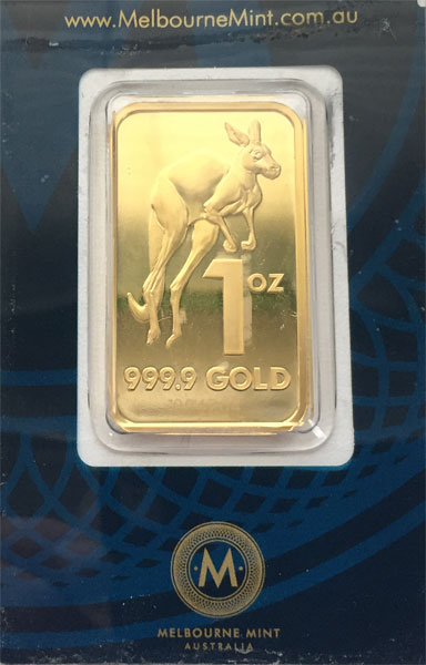 Goldbarren 1oz Australien Kangaroo Feingold 9999