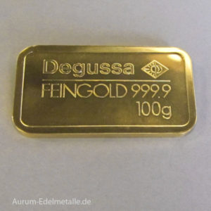 Goldbarren 100g  Degussa Feingold 9999