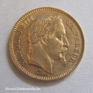 Goldmünze 20 Francs Napoleon III