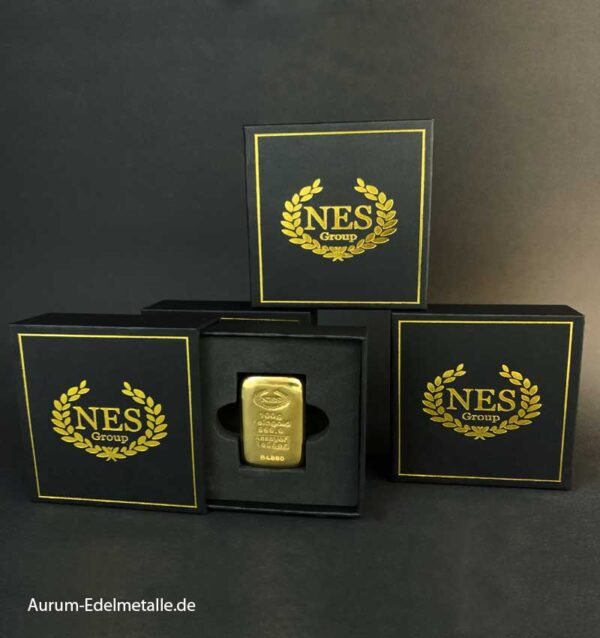 Goldbarren 100g Feingold 999.9‰ Gußbarren NES
