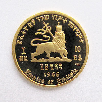 Äthiopien 10 Dollar Goldmünze 1966 Ethiopia Haile Selassie I.