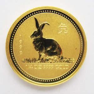 Lunar I Hase 1_4_oz Goldmuenze 25 Dollar 1999