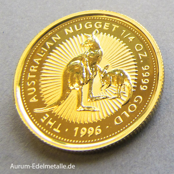 Australien Kangaroo Gold Nugget 1_4oz 25 Dollars 1996