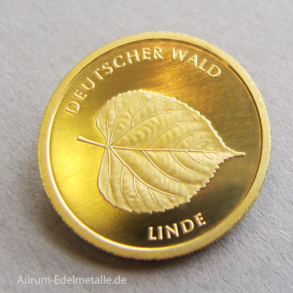 Deutschland 20 Euro Gold " Linde " Deutscher Wald 2015 Münze  Stempelglanz Mzz J 