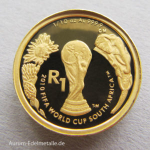 Sued Afrika 1/10oz Gold 1 Rand FIFA World Cup 2010