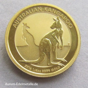 Australien Kangaroo Nugget 1/4 oz Gold 2016