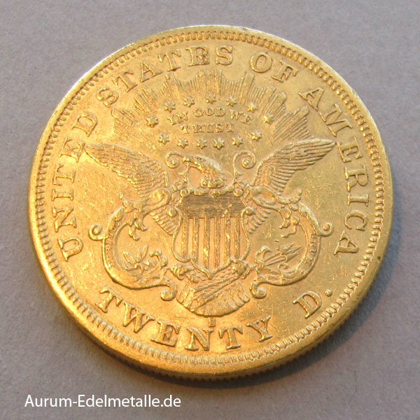 USA 20 Dollars Double Eagle Liberty Head 1875 Gold