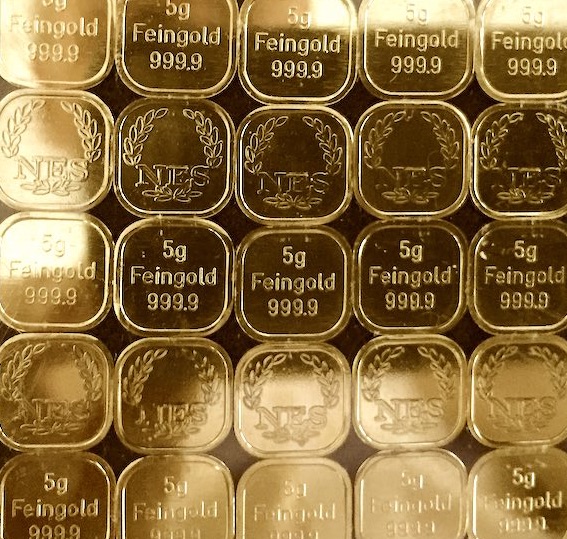 Goldtafeln 125g in 5 g Barren