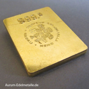 Goldbarren 50g Heraus Feingold 9999 historisch Sammlerbarren