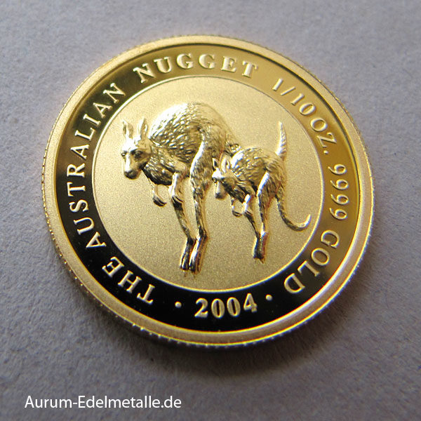 Australien Kangaroo Nugget 1_10 oz Goldmünze 2004