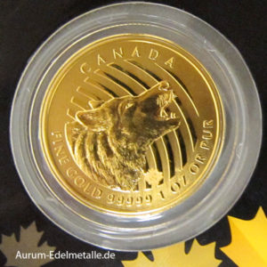 Kanada Goldmünze 1 OZ Howling Wolf 99999er Gold