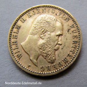 Deutsches Reich 10 Mark Gold Wilhelm II Württemberg 1893-1913