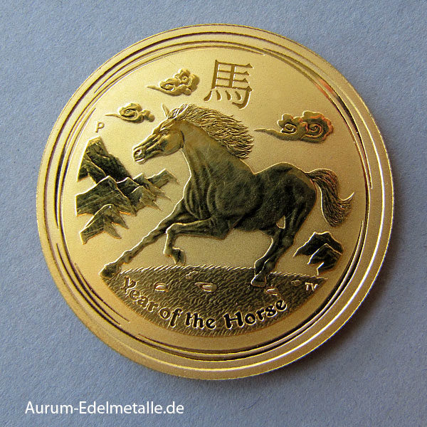 Australien 1 OZ Gold 2014 Lunar II Year of the Horse Pferd