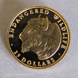 Cook Islands 25 Dollars Gold 1_25 Unze 1990 Bison