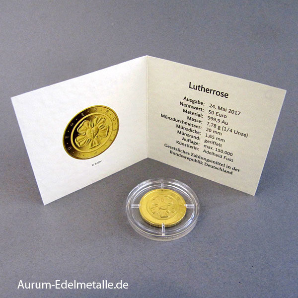 Deutschland 50 Euro Goldmünze 2017 Lutherrose