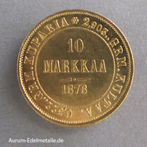 Finnland 10 Markkaa Goldmünze 1809-1917