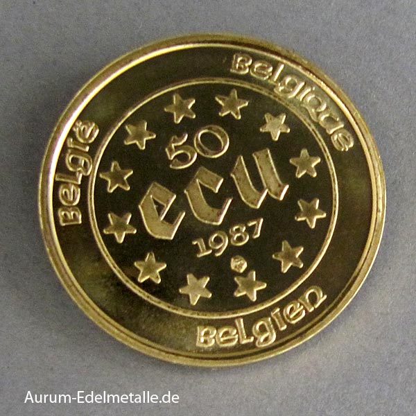 Belgien 50 Ecu Goldmünze Charles V 1987
