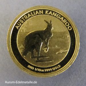 Australien 1_10 Oz Kangaroo Goldmünze 2013