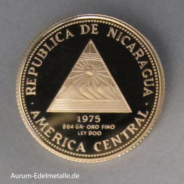 Nicaragua 1000 Cordoba Gold 1975 USA Bicentennial