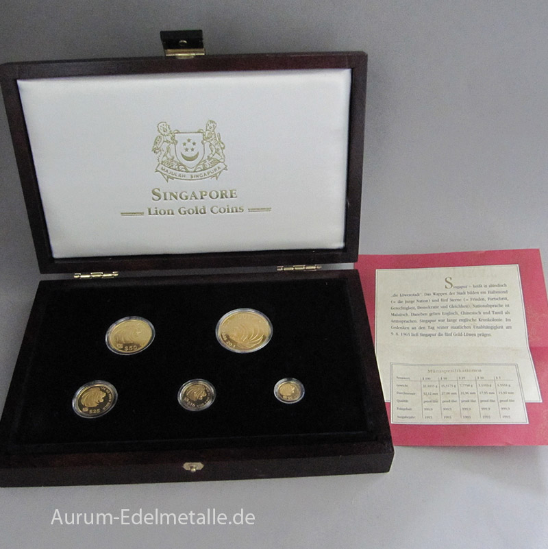 Singapur Löwen 1993 Lion Gold Coins
