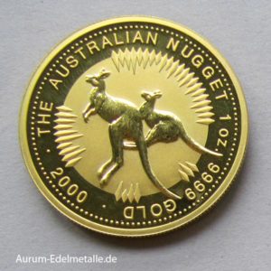 Australien 1 oz Kangaroo Nugget 2000 Goldmünze
