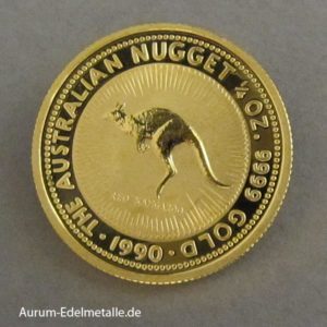 Australien 1_4 oz Kangaroo Nugget Goldmünze 1990