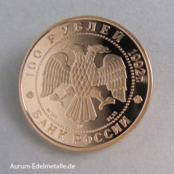 Goldmünze 100 Rubel 1992