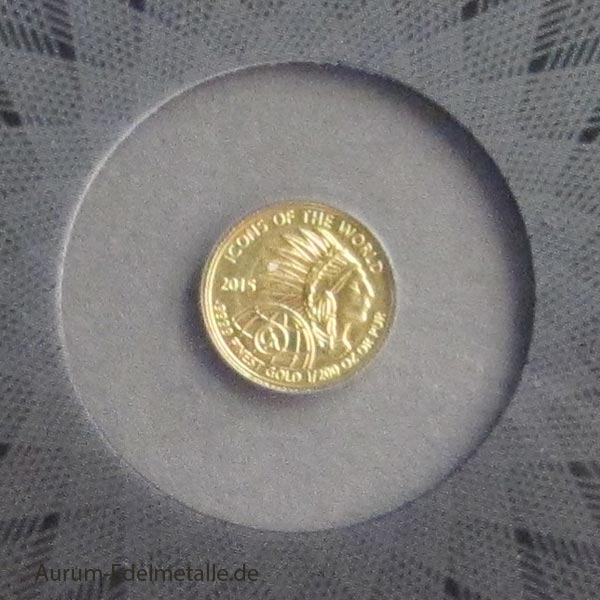Ruanda Icons of the World 1_200 oz Gold Indian Head 2015