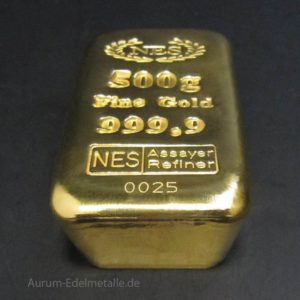 Goldbarren 9999 Feingold 500 g Norddeutsche