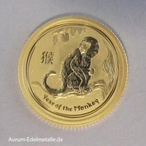 Australien Lunar II Goldmünze 1_10 oz Affe 2016