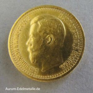 Russland 7.5 Rubel Goldmünze 1897 Nikolaus II