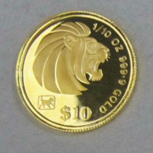 Singapur 10 Dollars Goldmünze Löwe 1994