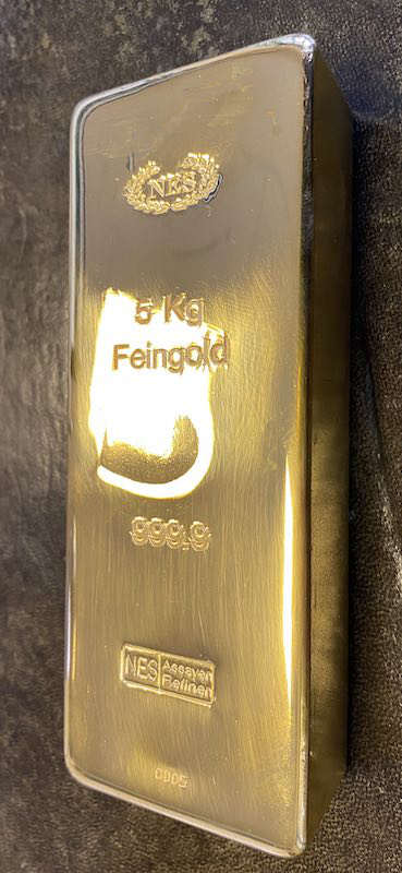 Goldbarren 5Kg Feingold 999.9 Norddeutsche Edelmetall 22.03.2021