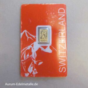 Goldbarren 1g Feingold Pamp Motivbarren Swiss Alpine Cow Scheckkartenformat