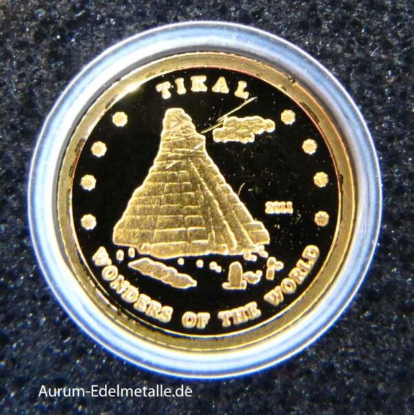 Die kleinsten Goldmünzen der Welt komplettes Set 14 x 0_5g mit Zertifikat in OVP Holzbox