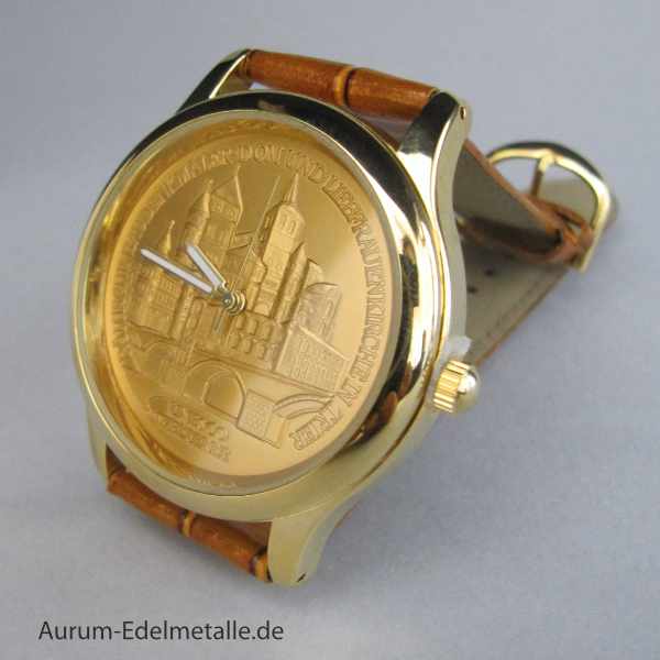 Deutschland 100 Euro Gold Weltkulturerbe Trier 2009 mit Uhr und Zertifikat in Originalbox